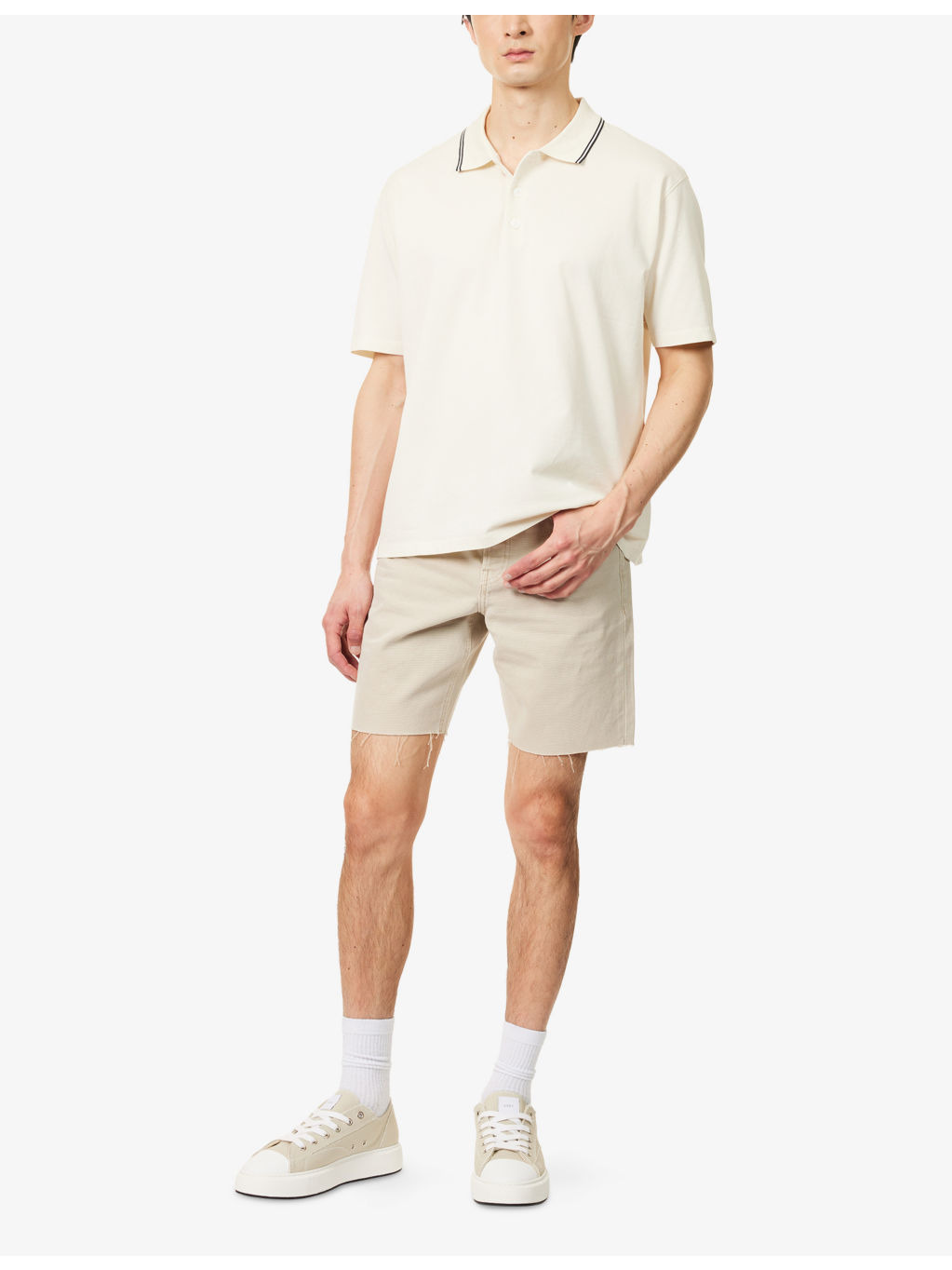 Raw-Hem Relaxed-Fit Denim Shorts - 2
