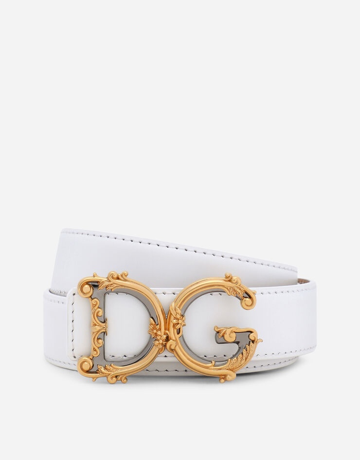 Calfskin belt with logo - 1