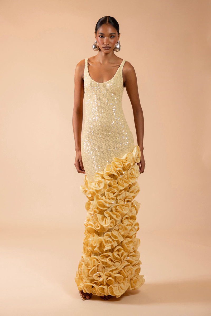 IARA CROCHET RUFFLE MAXI DRESS (RUNWAY) 1