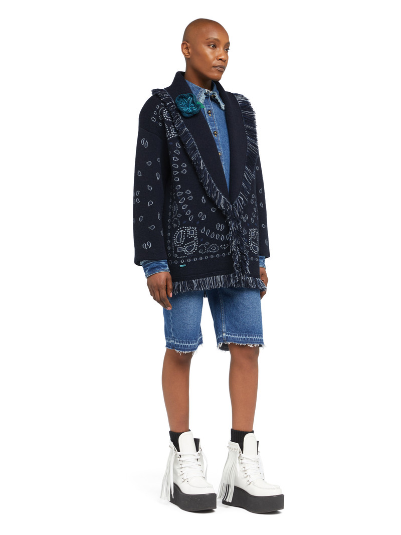 Alanui Bandana Jacquard Cardigan outlook