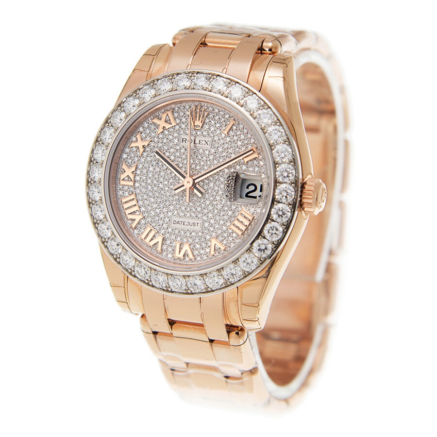 Rolex Lady-Datejust Pearlmaster Diamond Pave Dial 18K Everose Gold Automatic Ladies Watch 81285CDRPM - 3