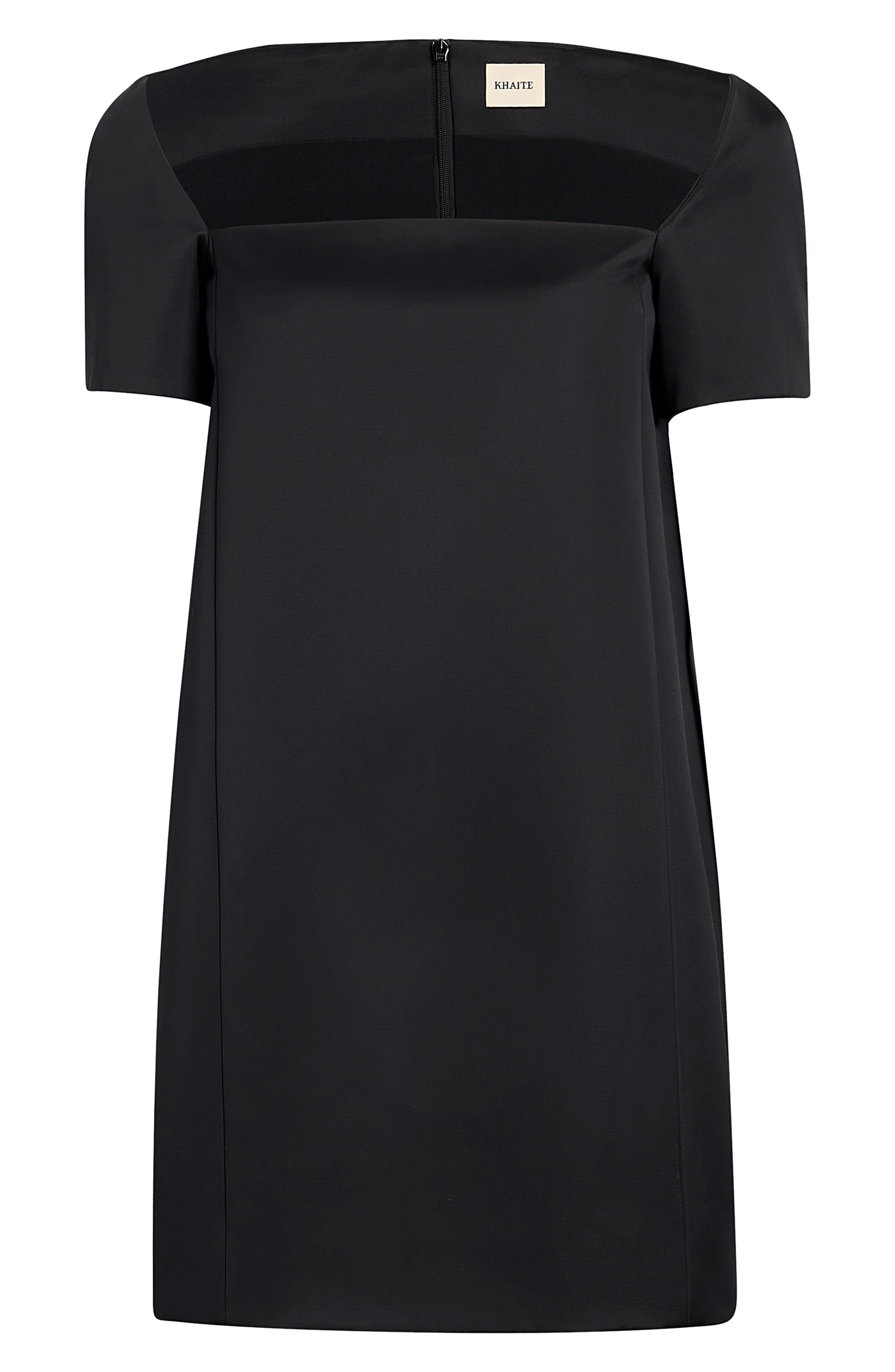Khaite Benji Square Neck Shift Dress in Black at Nordstrom - 3