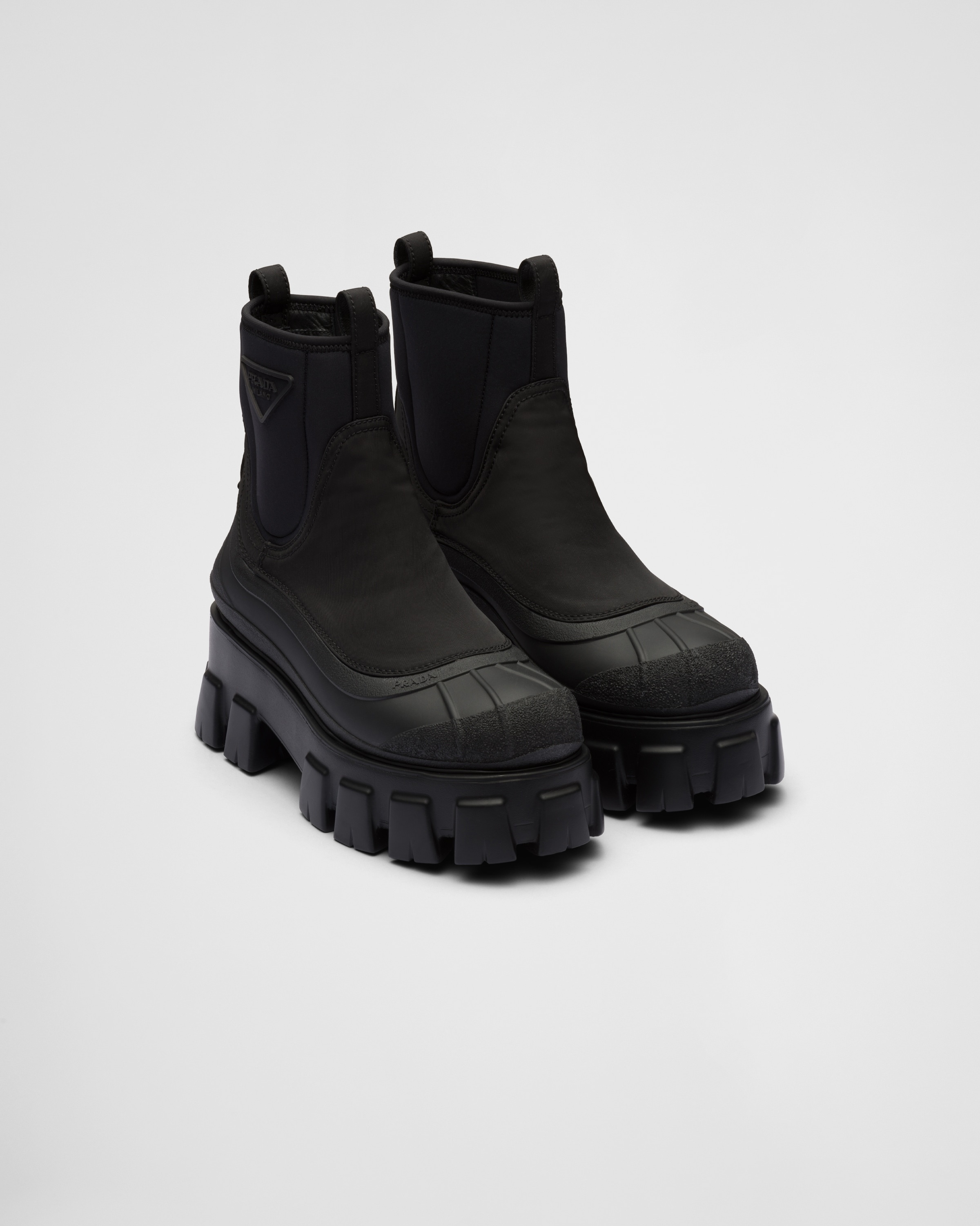 Prada, Monolith Gabardine; Rubber Boots, Black, IT 41, Moda Operandi