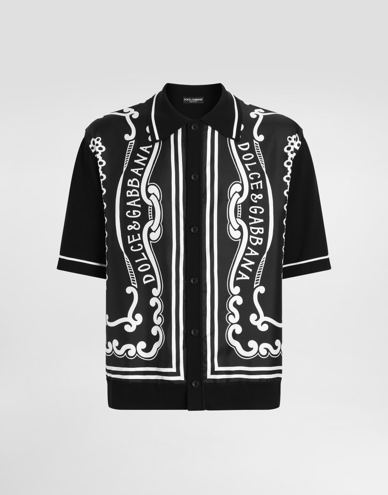 Silk and cotton shirt with bandanna print 1