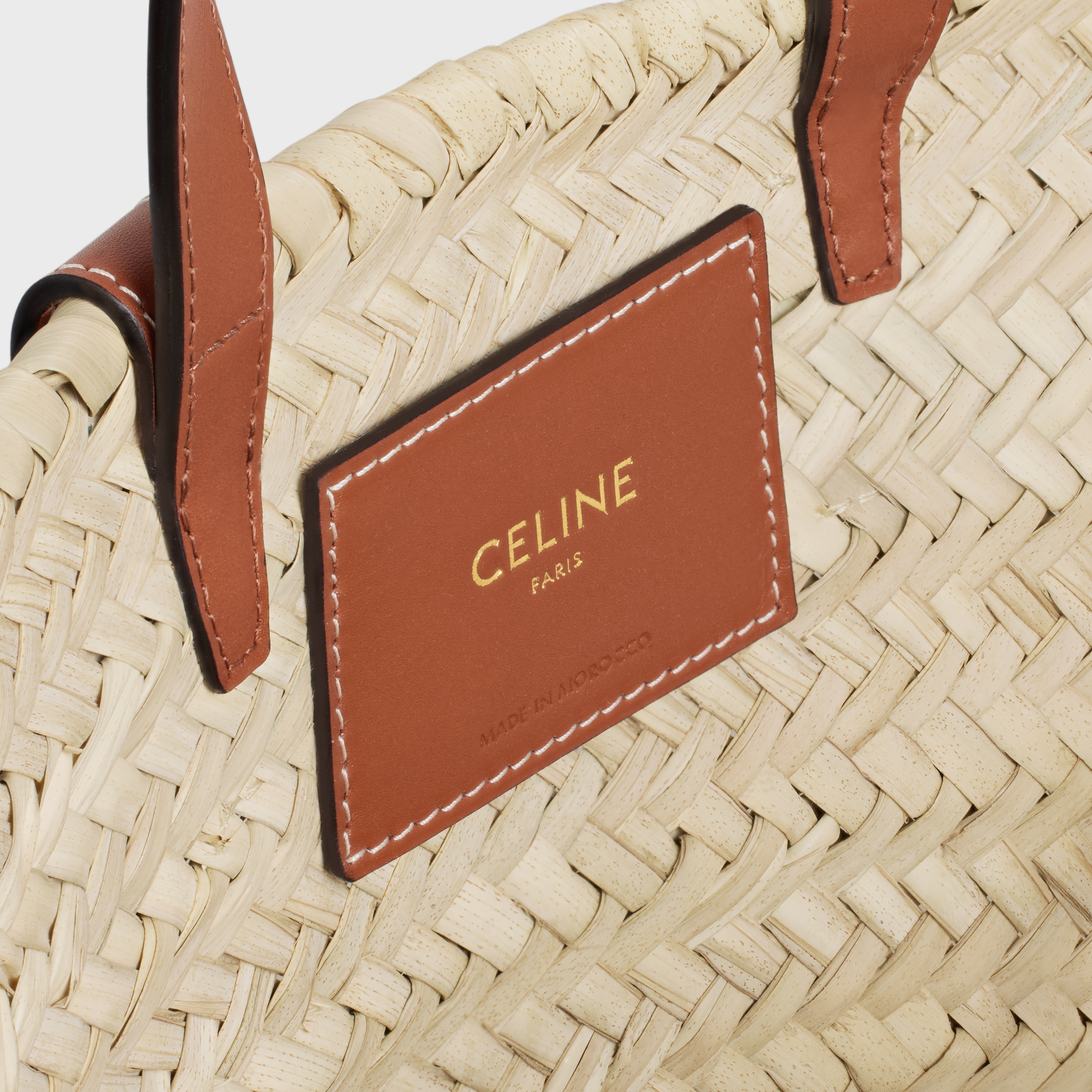 TEEN CELINE CLASSIC PANIER in Palm leaves and Calfskin - 4