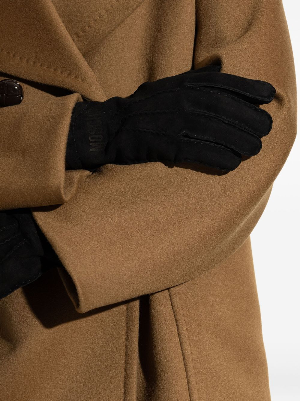 logo-detail suede gloves - 5