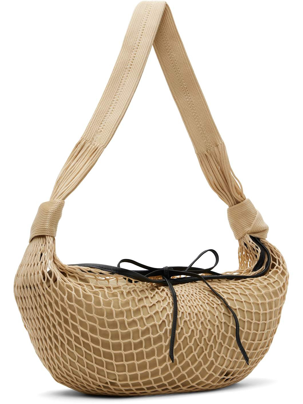 Beige Croissant Filt Bag - 2