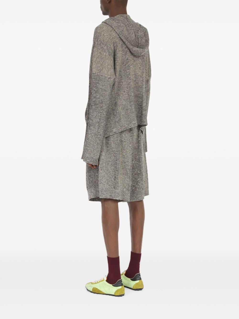 V-neck knitted hoodie - 6