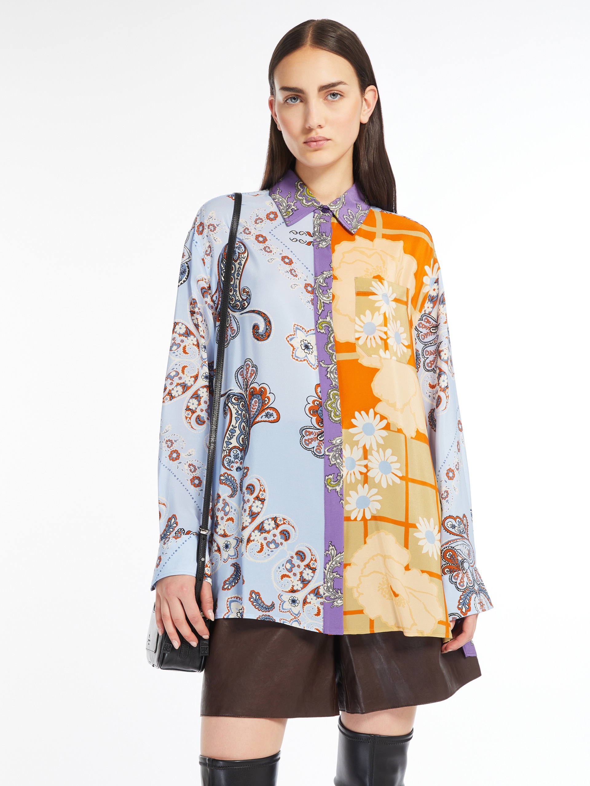 ALCAZAR Printed crepe de chine shirt - 5