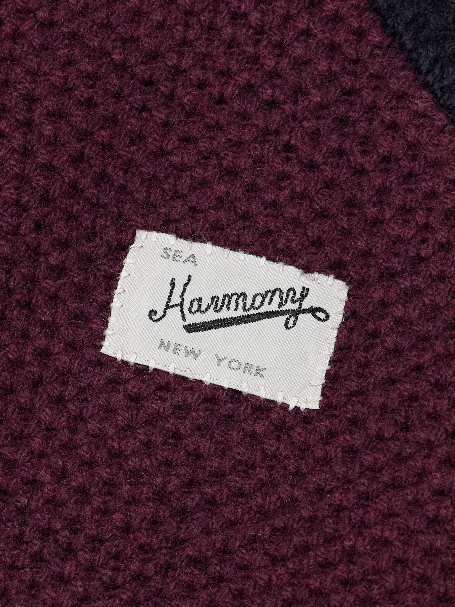 Archer embroidered appliquéd merino wool cardigan Burgundy - 5