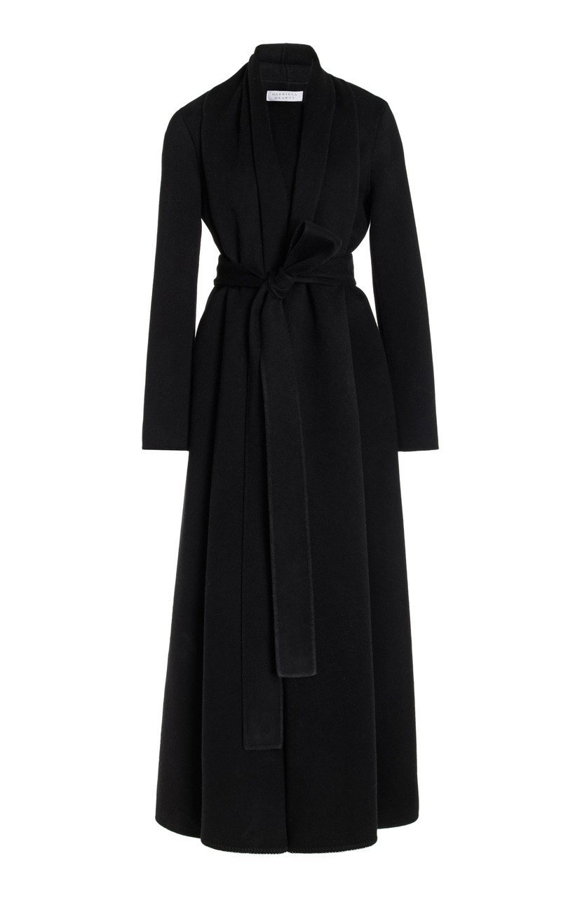 Raay Coat in Black Double-Face Recycled Cashmere 1