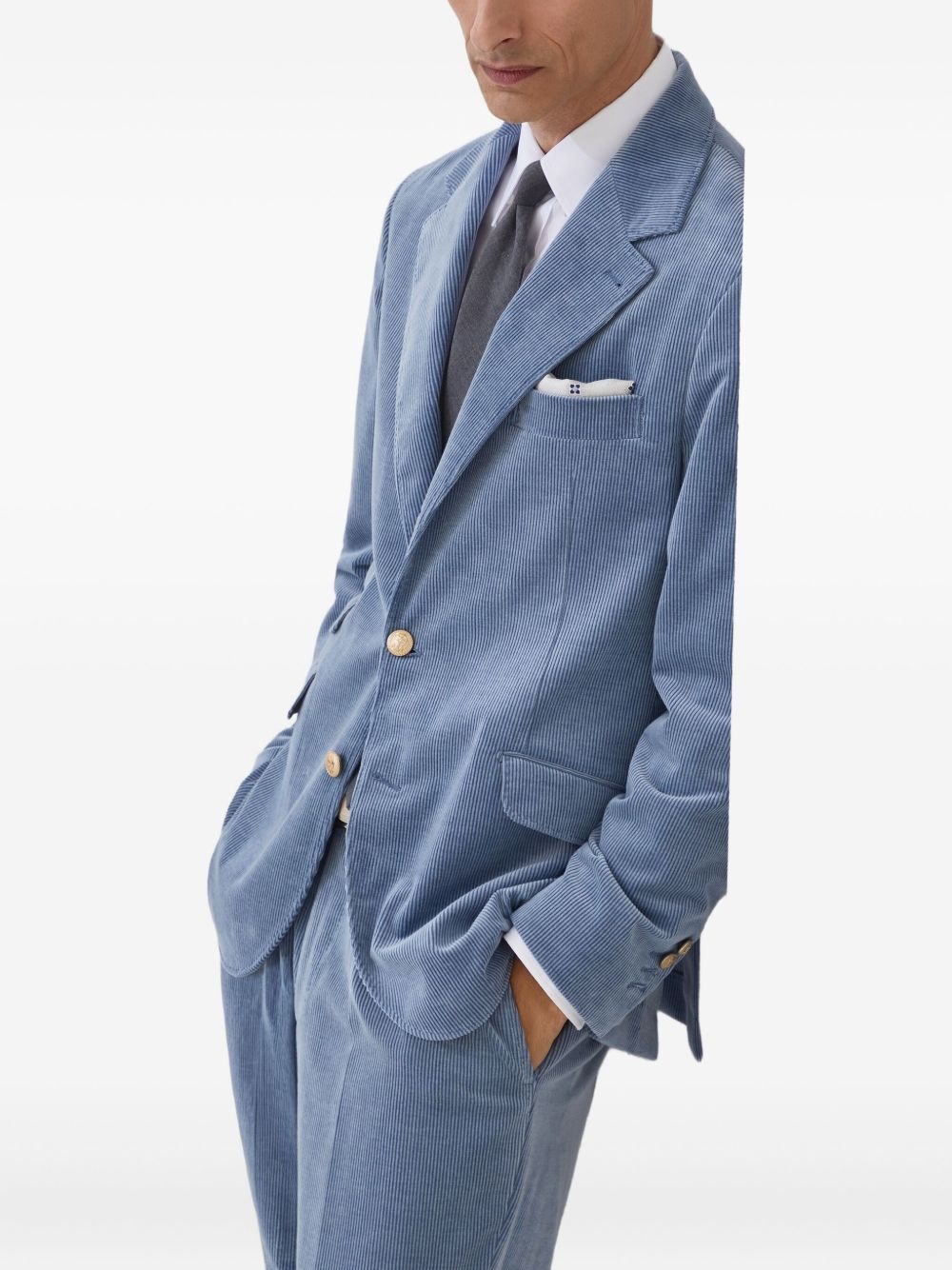 corduroy single-breasted blazer - 3