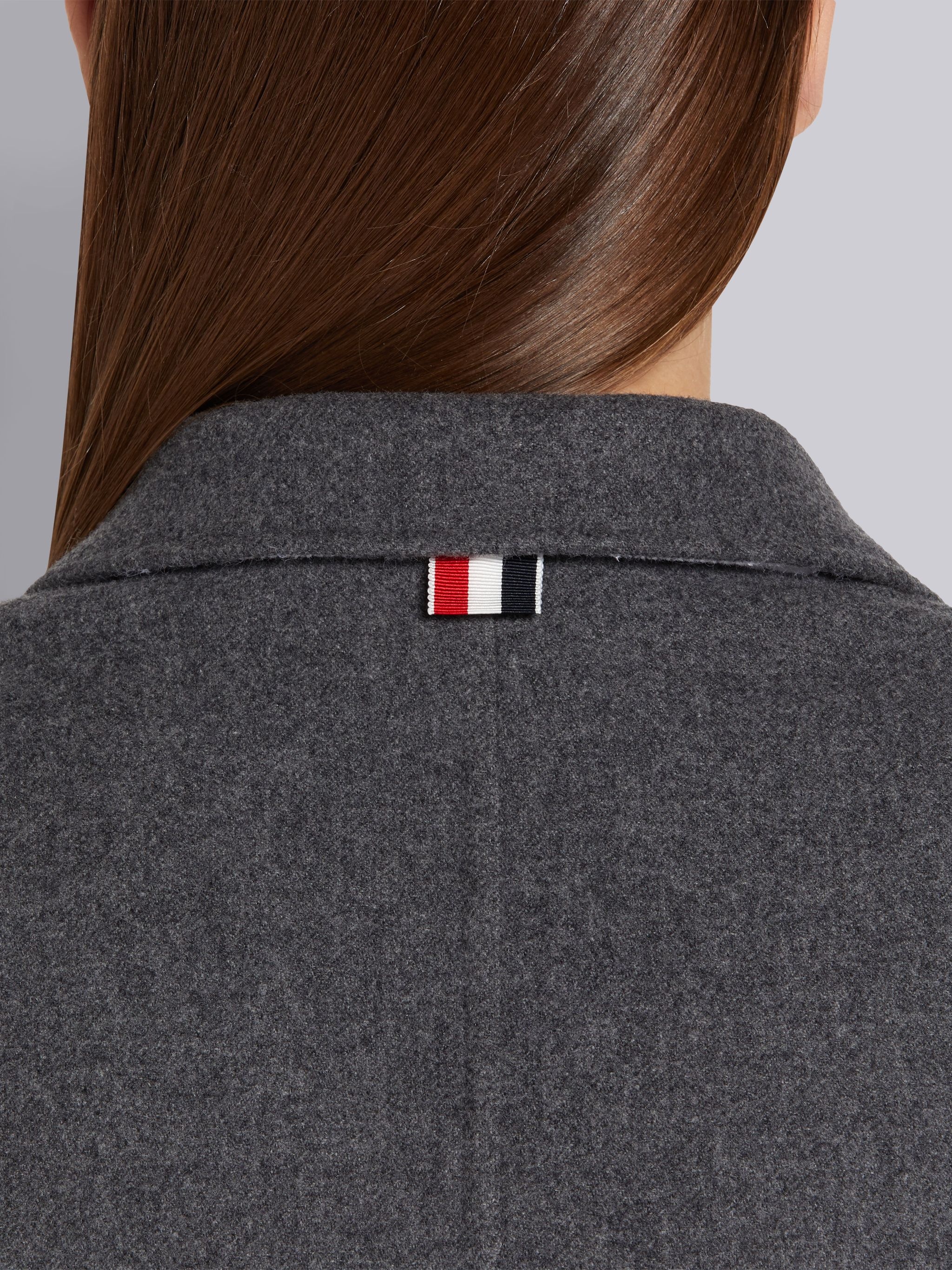 Medium Grey Double Face Melton Engineered 4-Bar Unconstructed Elongated Sack Overcoat - 5