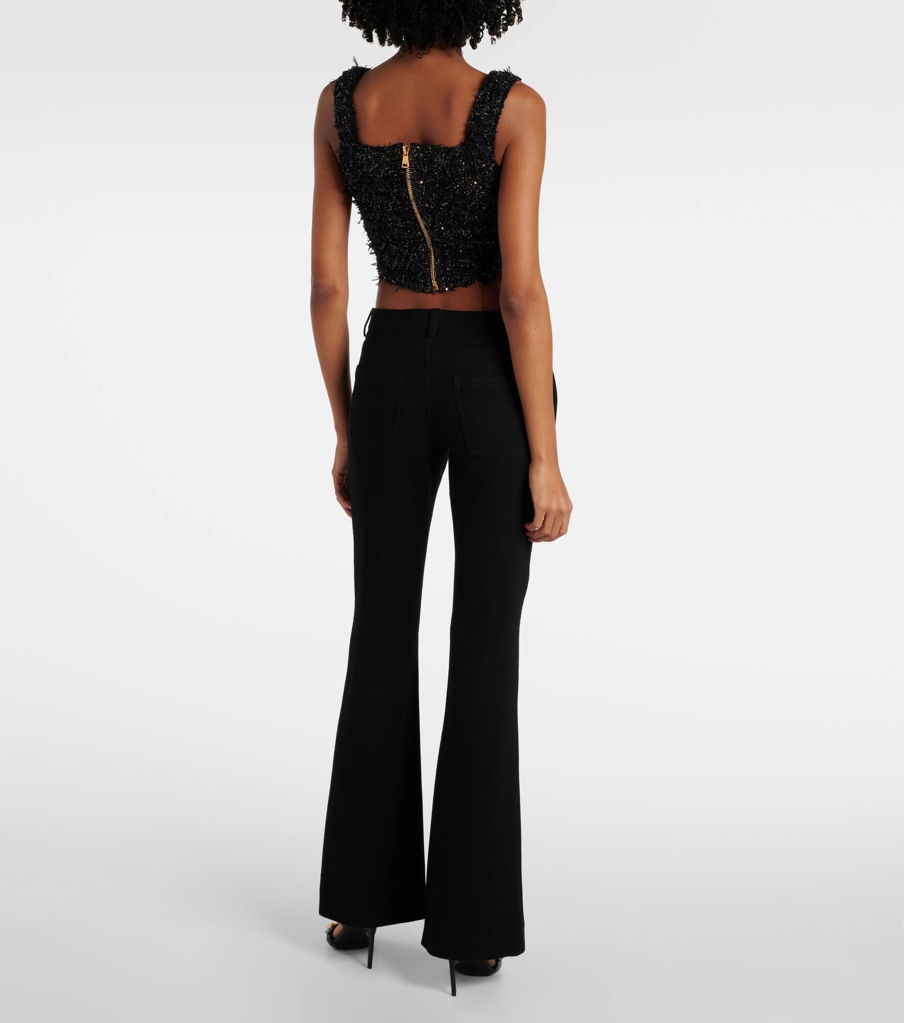 Lamé tweed crop top - 3
