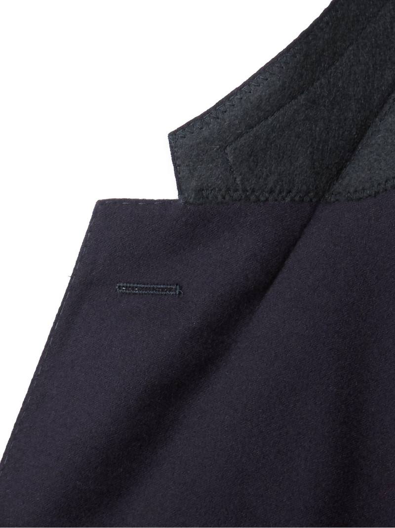 Navy Slim-Fit Unstructured Linen-Blend Blazer 6