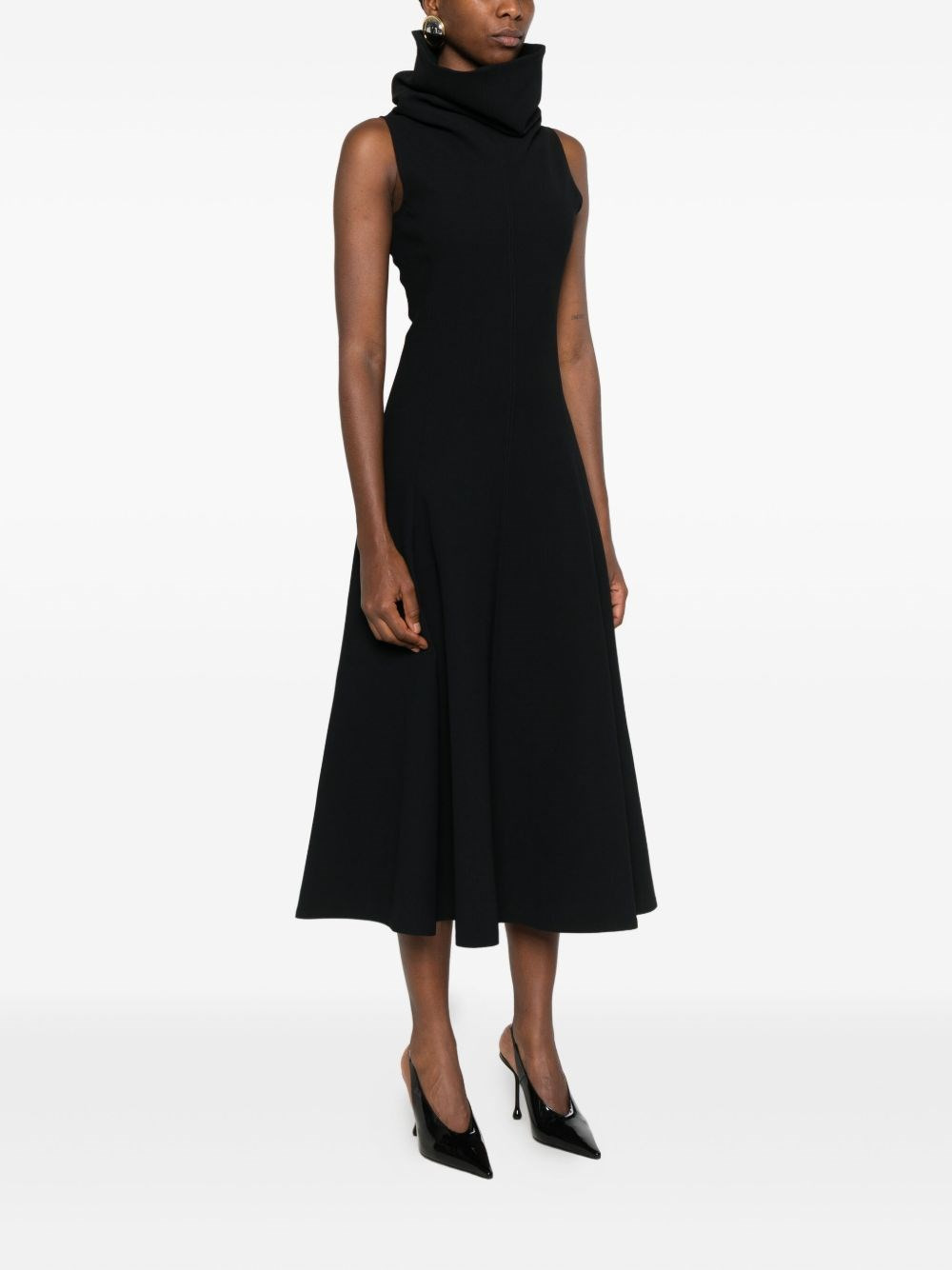 Compact viscose crepe dress - 5