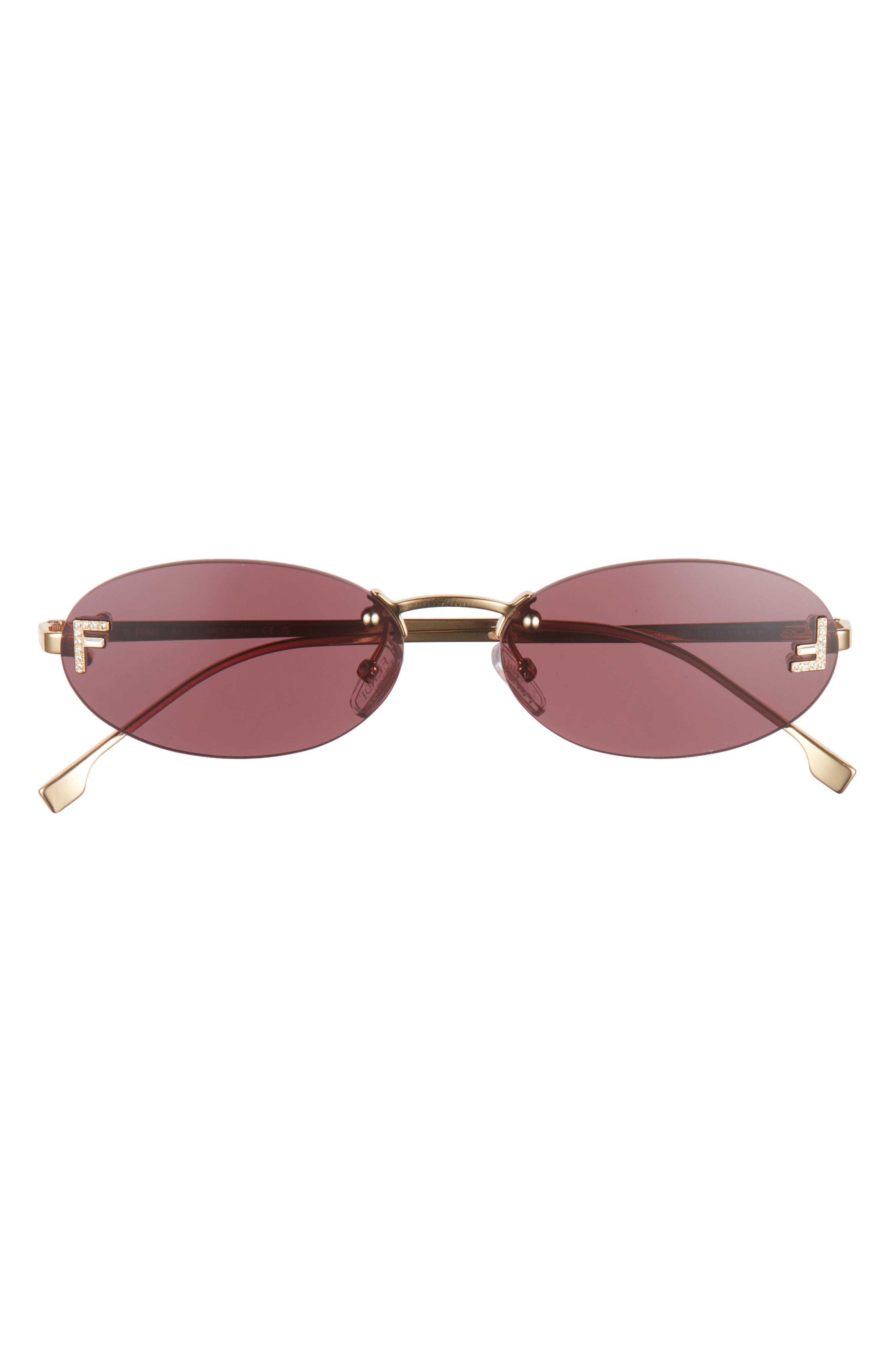 'Fendi First 54mm Oval Sunglasses in Shiny Endura Gold /Violet at Nordstrom - 1
