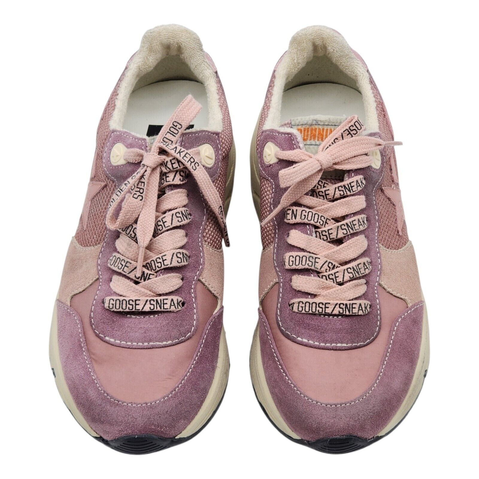 Golden Goose Running Sole Lace-Up Sneakers in Pink 39 - 3