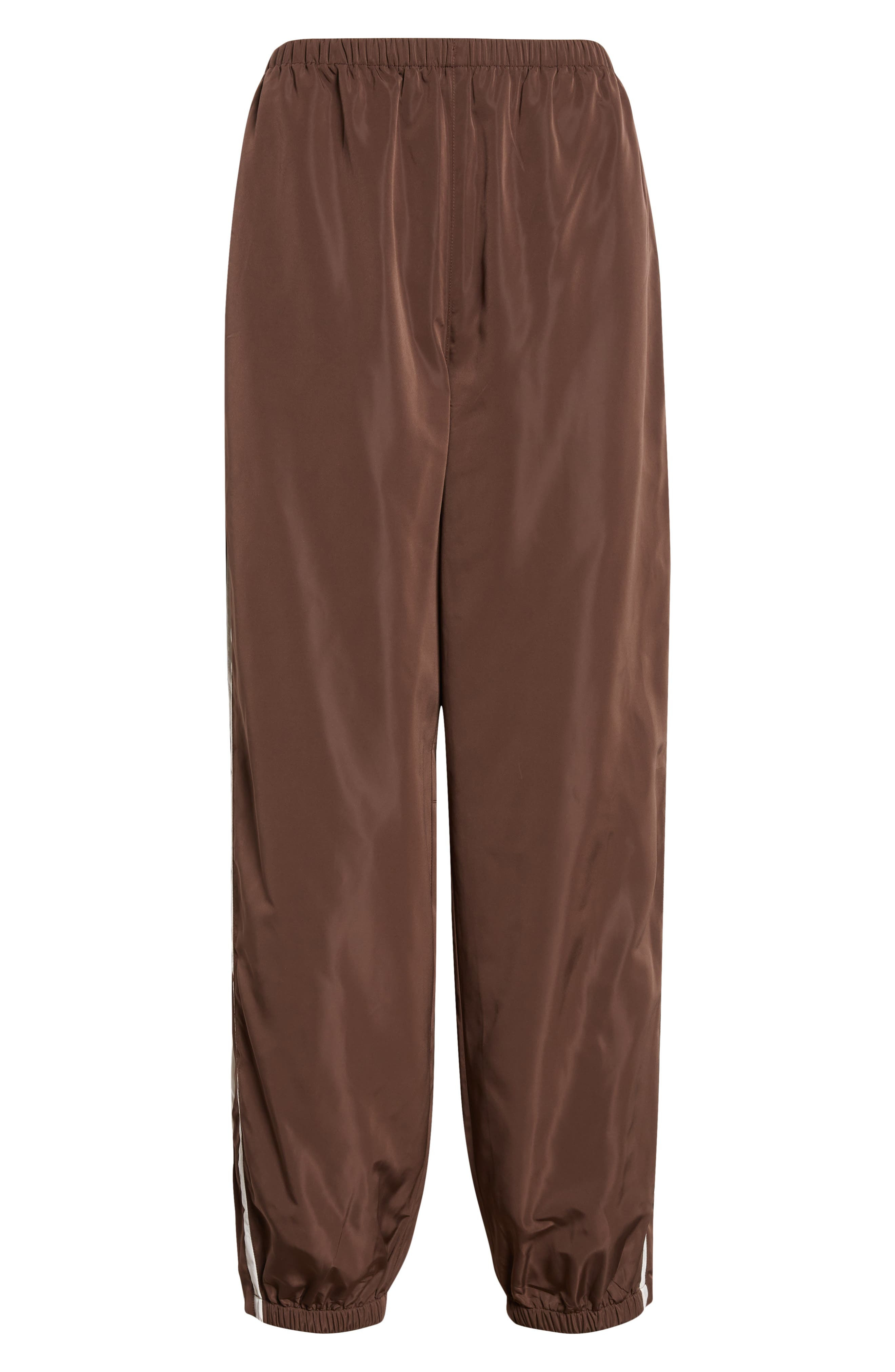 Sandy Liang Paprika Taffeta Track Pants in Dark Brown at Nordstrom - 5