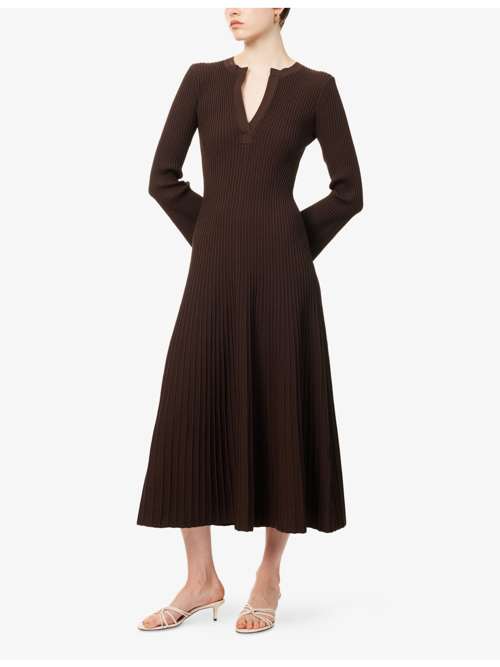 Genna Ribbed Knitted Midi Dress - 3