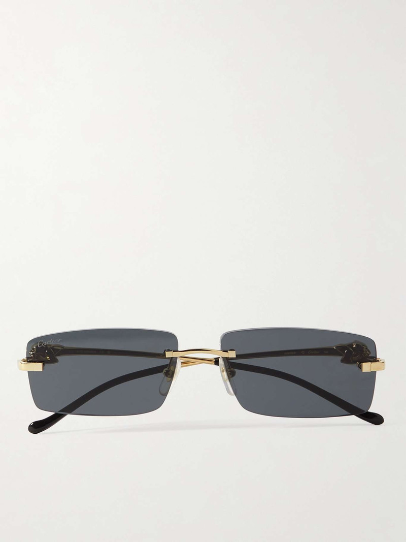 Panthère D square-frame gold-tone sunglasses - 1