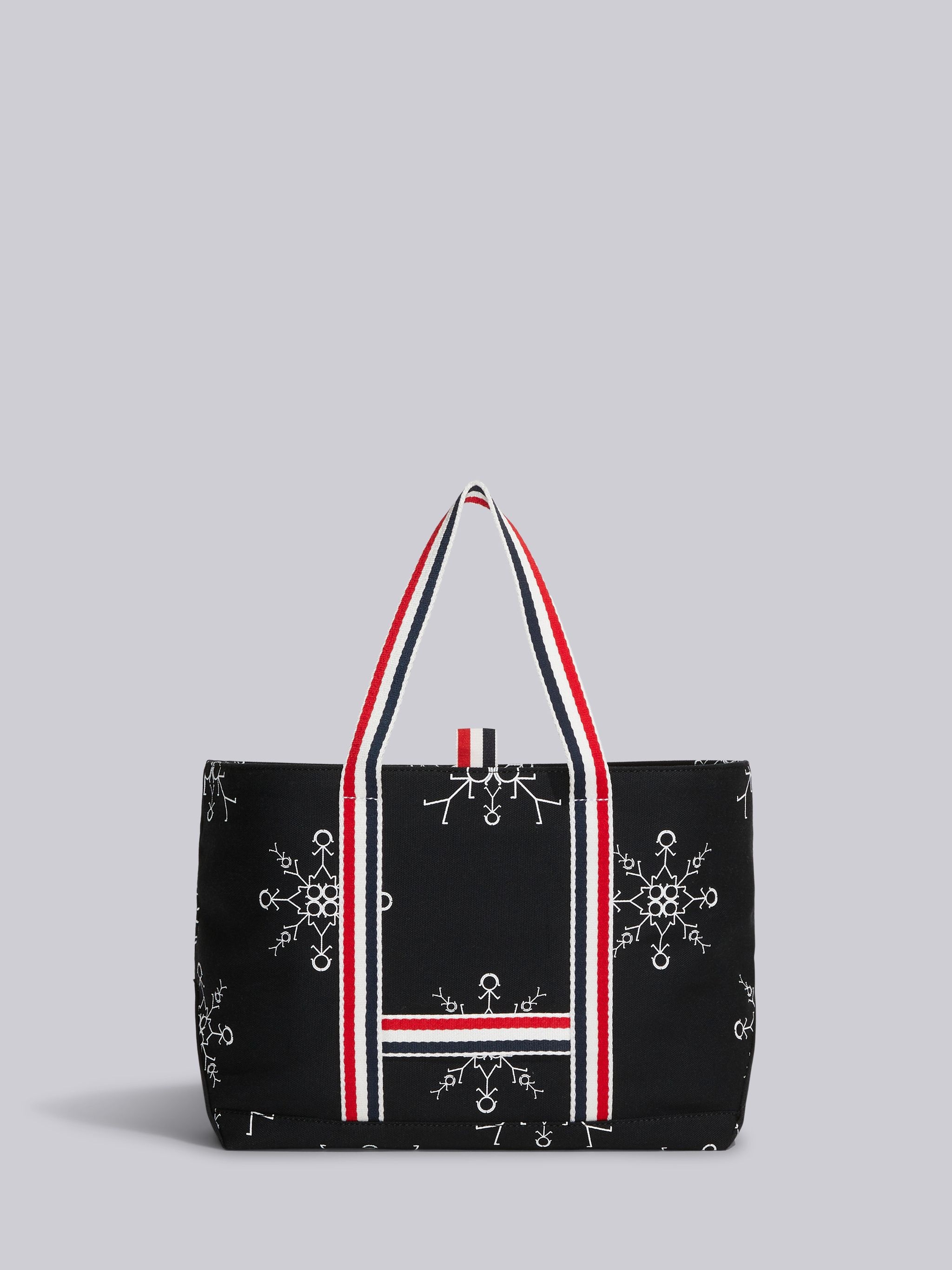 Black Canvas 3d Printed Snowflake Small Tool Tote - 4