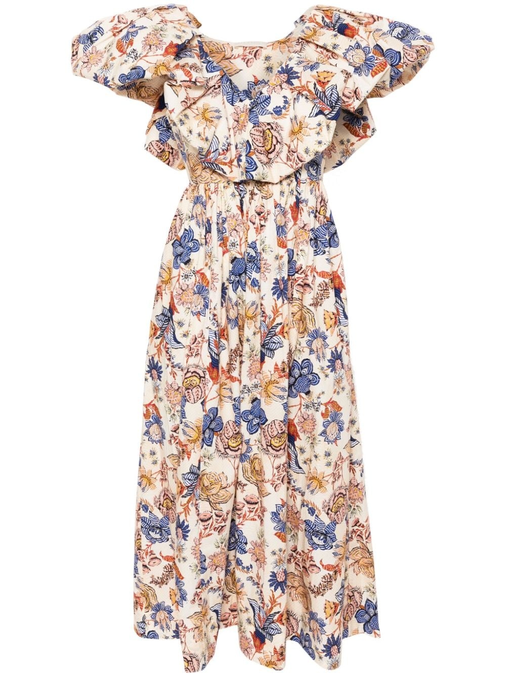 Francesca Magnolia-print dress - 1