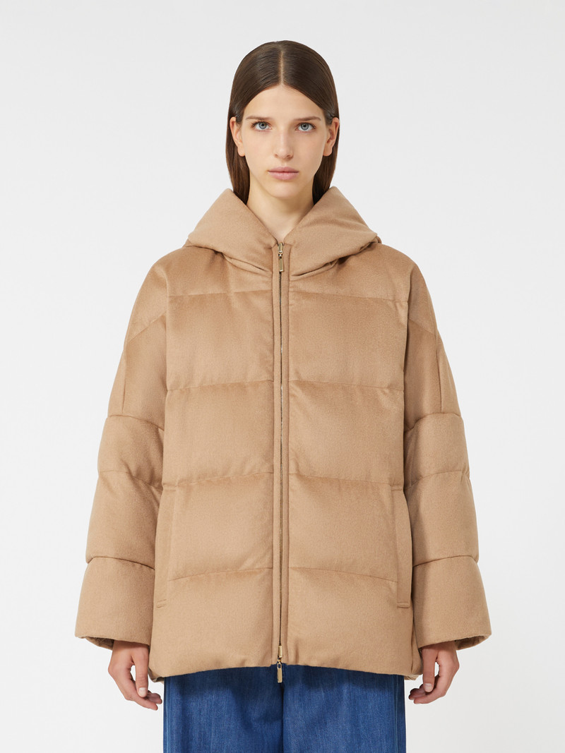 DESIDERIO Reversible down jacket in camel and water-repellent taffeta 3