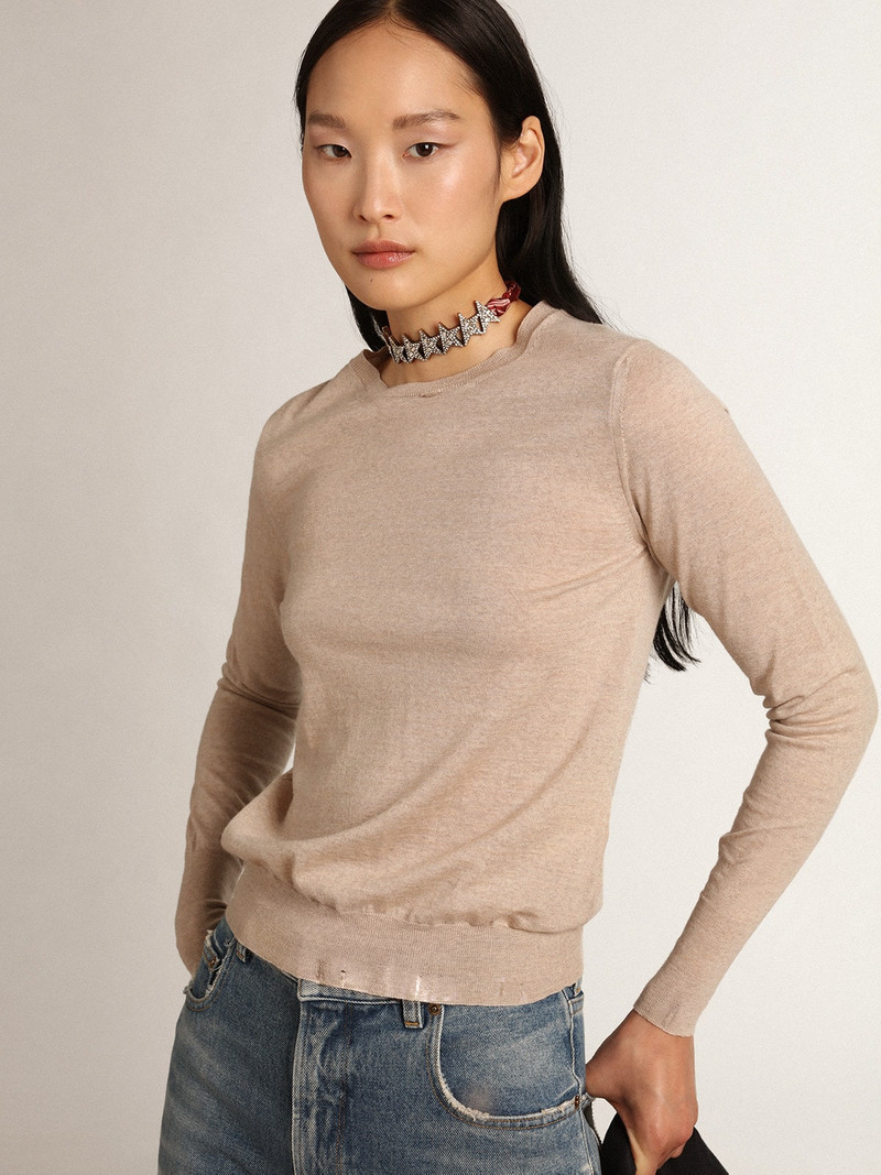 Golden Goose Women's sweater in light brown merino wool outlook