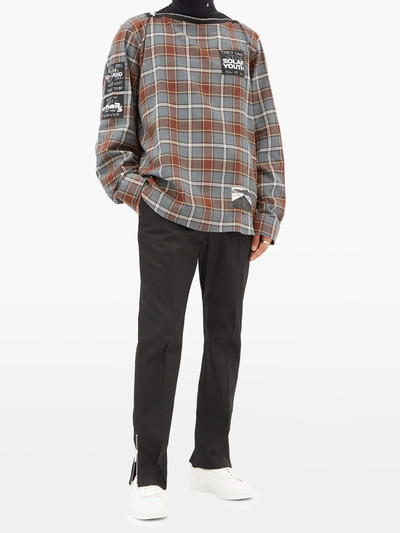 Raf Simons Logo-patch check cotton-flannel shirt outlook