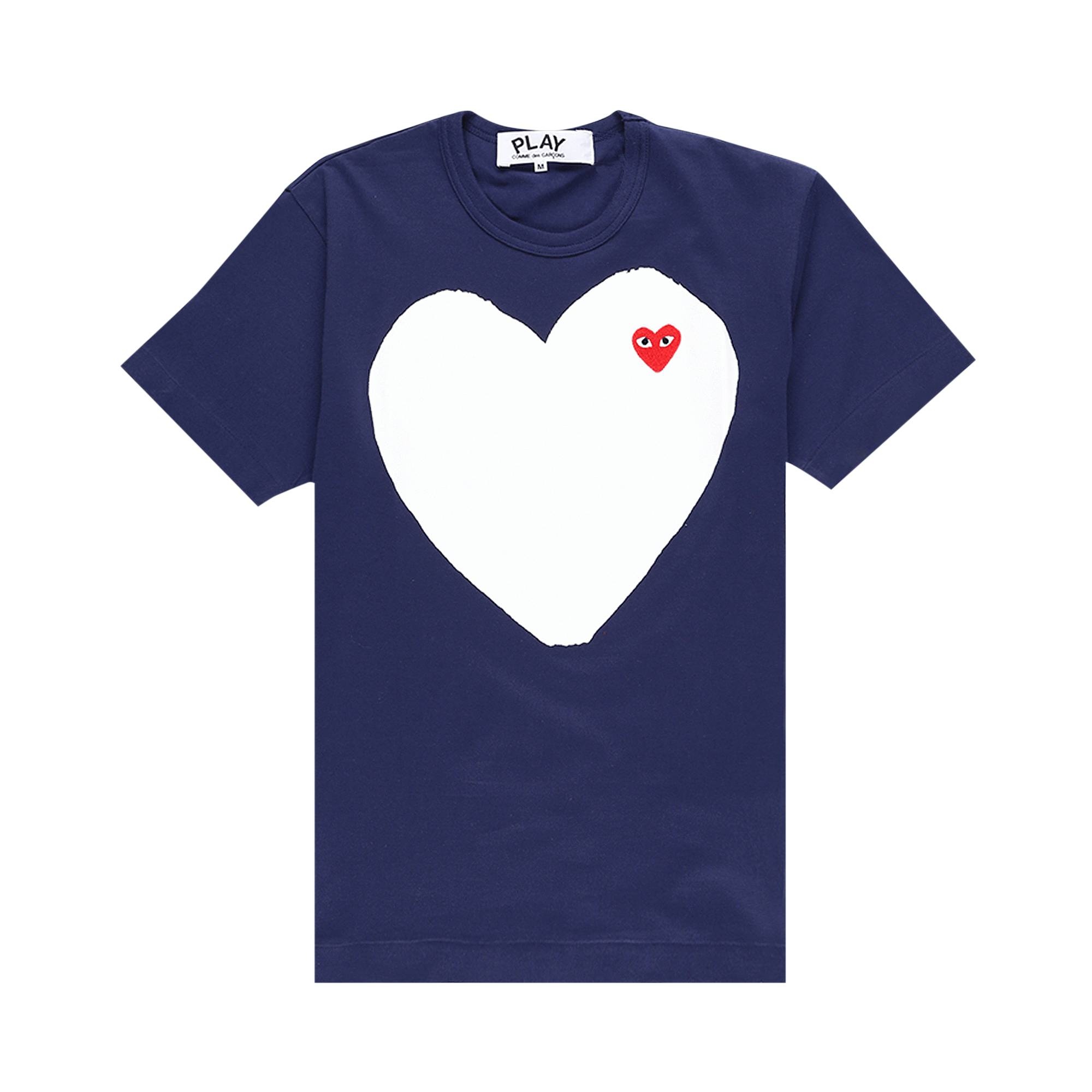 Comme des Garçons PLAY Solid Heart Logo T-Shirt 'Navy' - 1