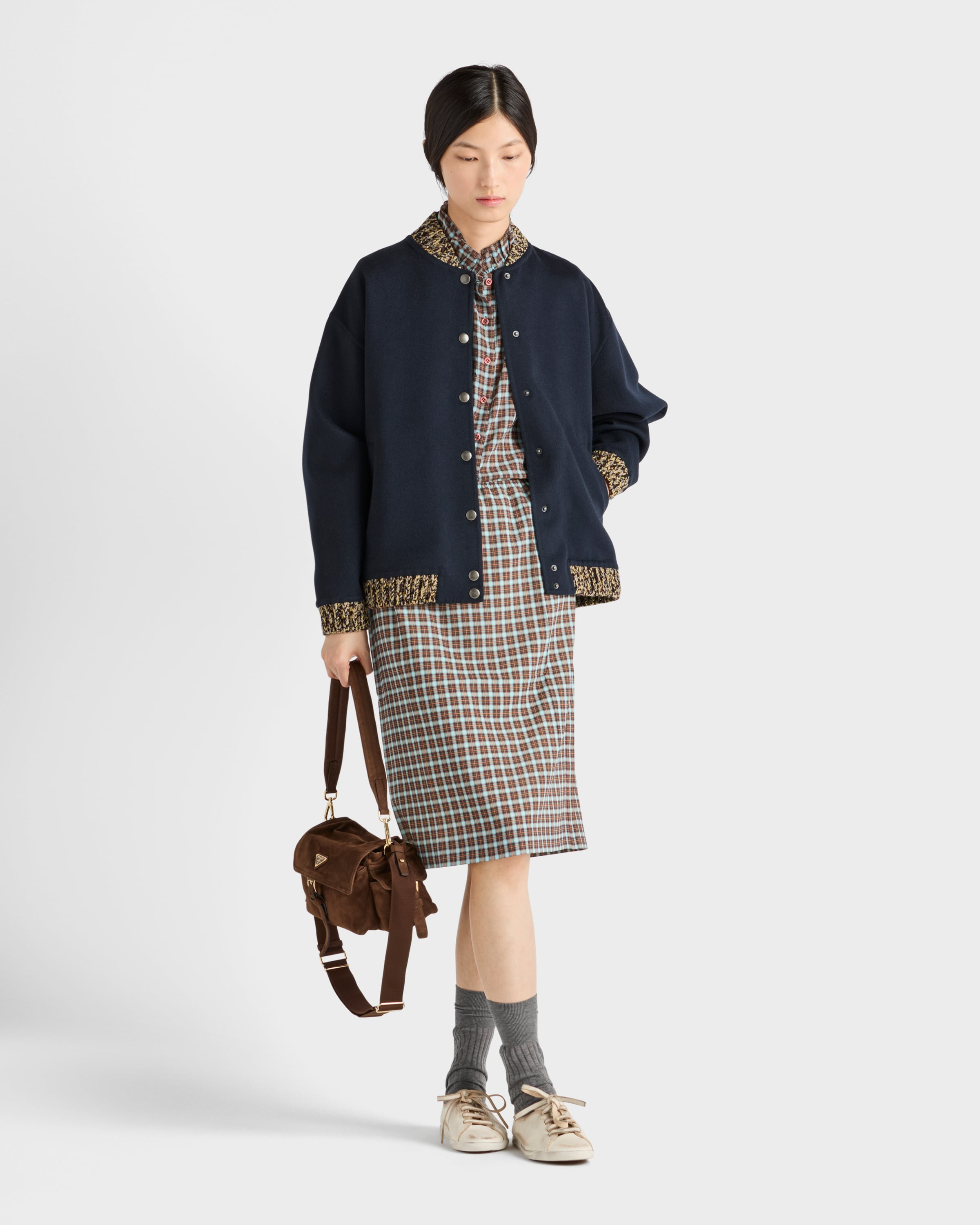 Checked stretch georgette skirt - 2