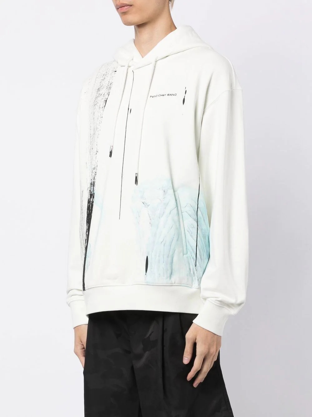 landscape-print zip-up hoodie - 3