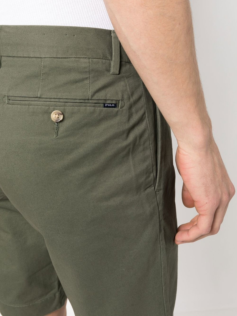 off-centre fastening chino shorts 5