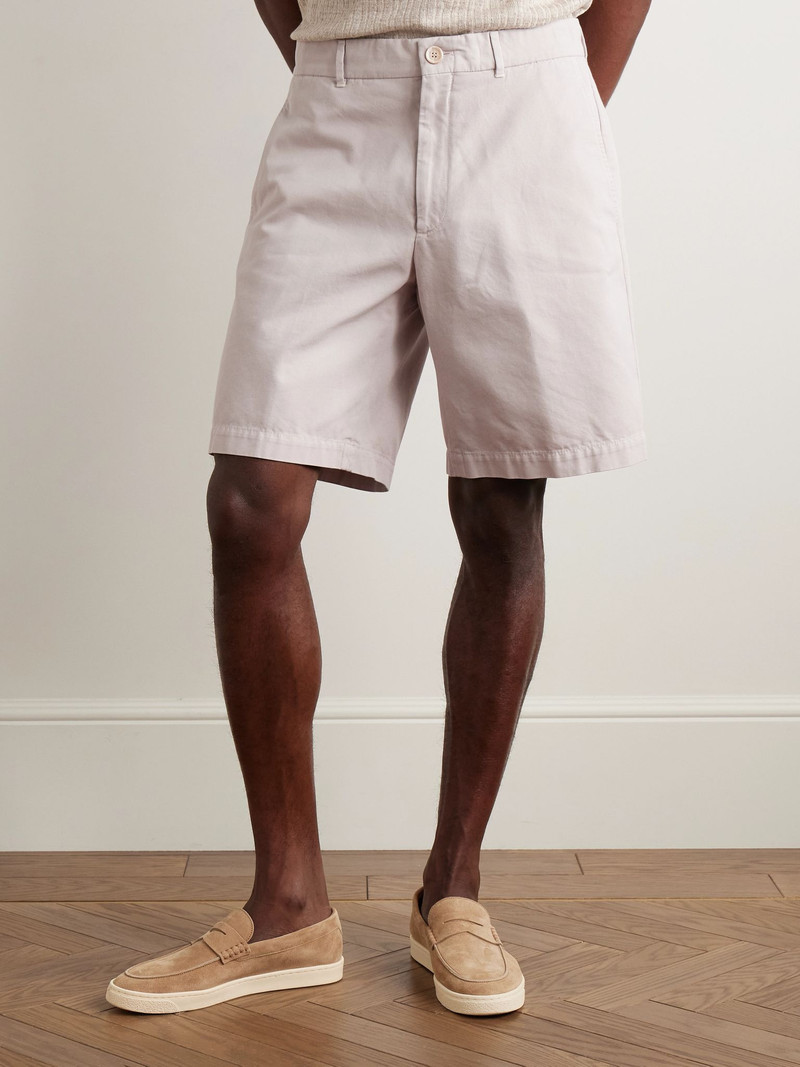 Straight-Leg Cotton-Twill Bermuda Shorts Neutral 3
