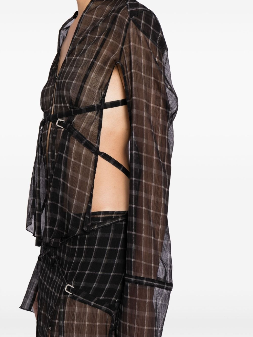 Modular cut-out sheer shirt - 5