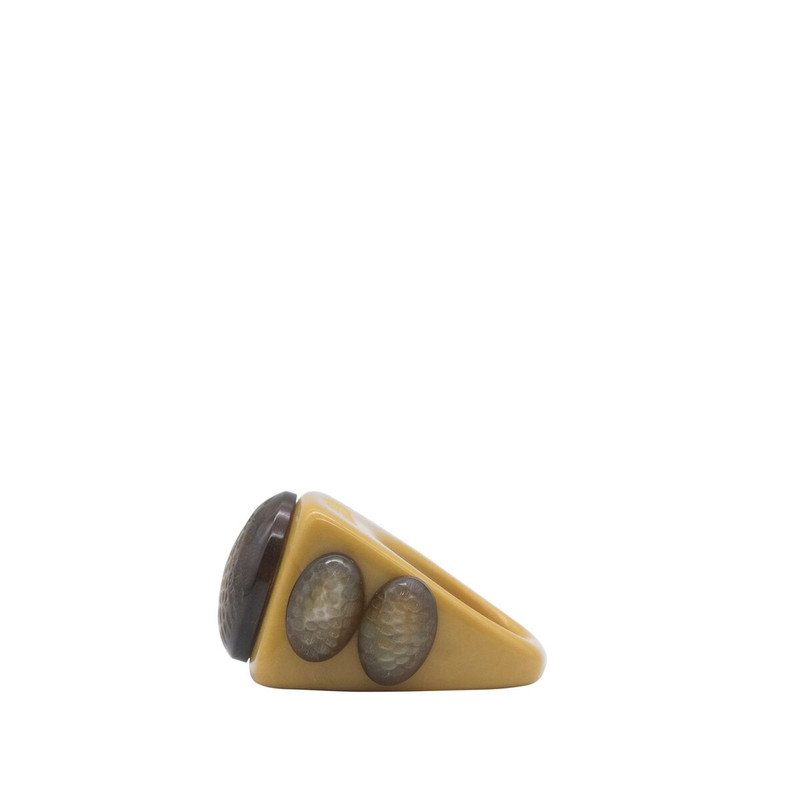 Jean Paul Gaultier X La Manso The Camel Toe Square Ring in Camel outlook