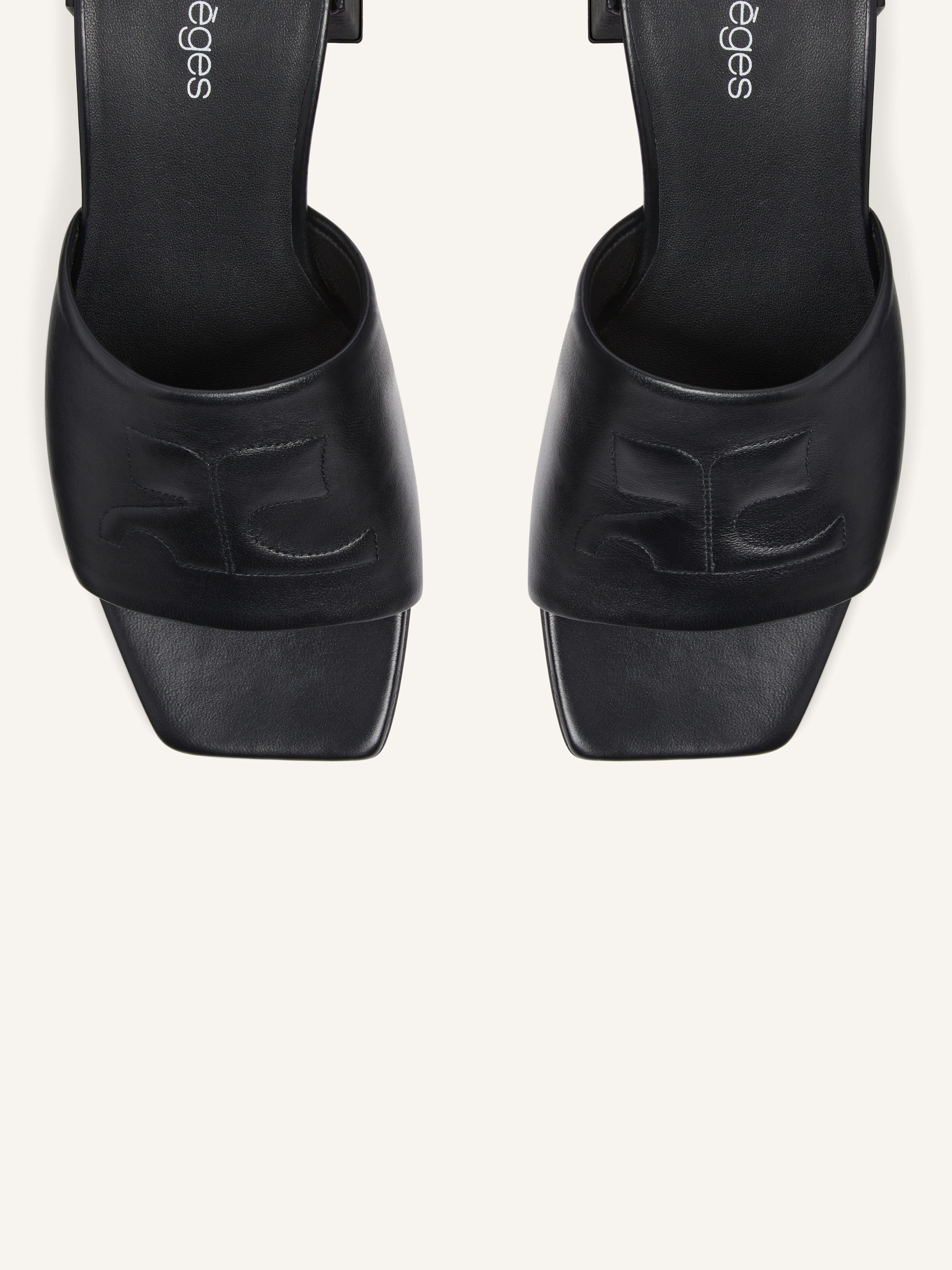 SHADOW LEATHER HEELED MULES - 4
