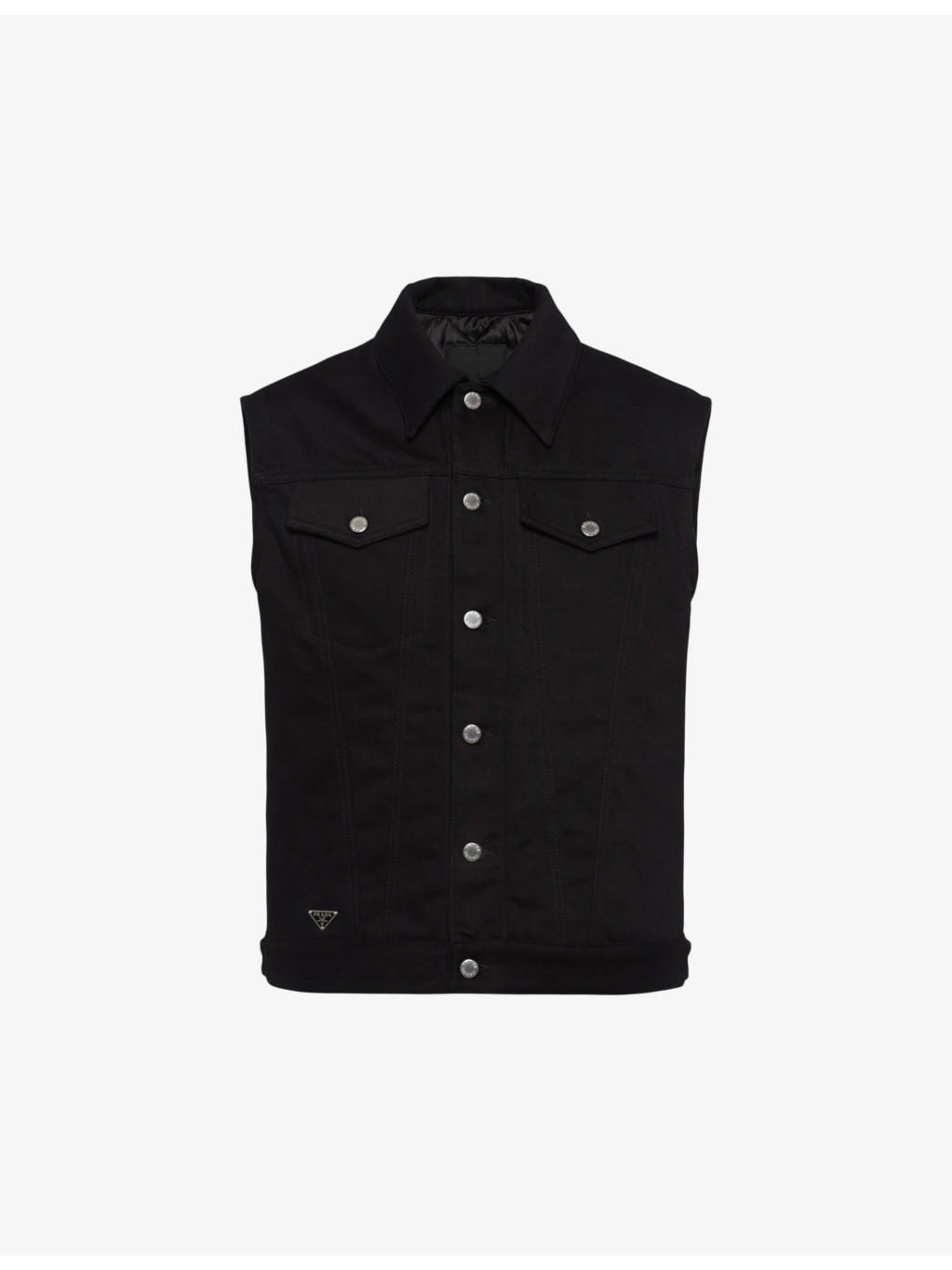 Bull brand-plaque denim vest - 1