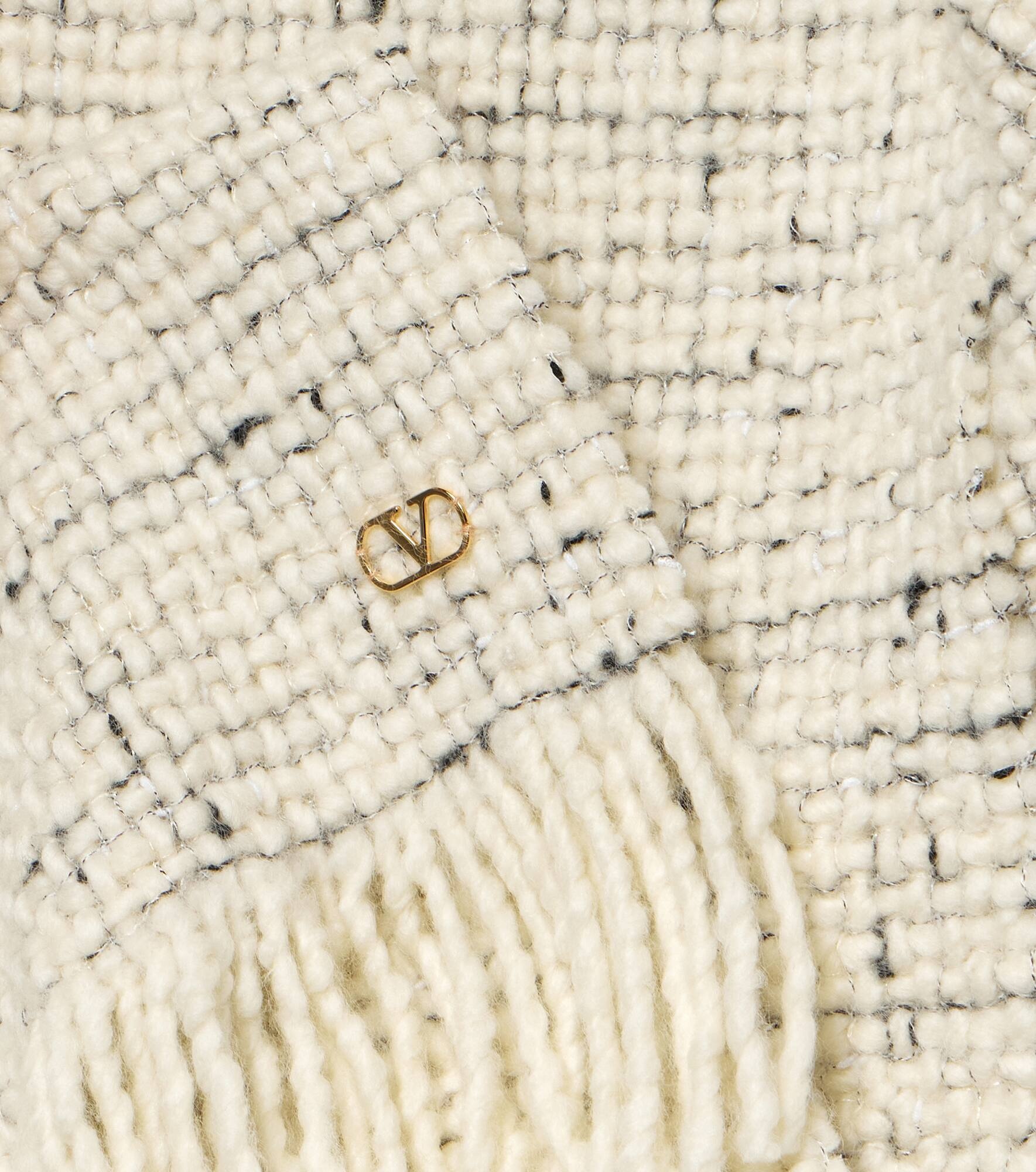 VLogo wool-blend scarf - 4