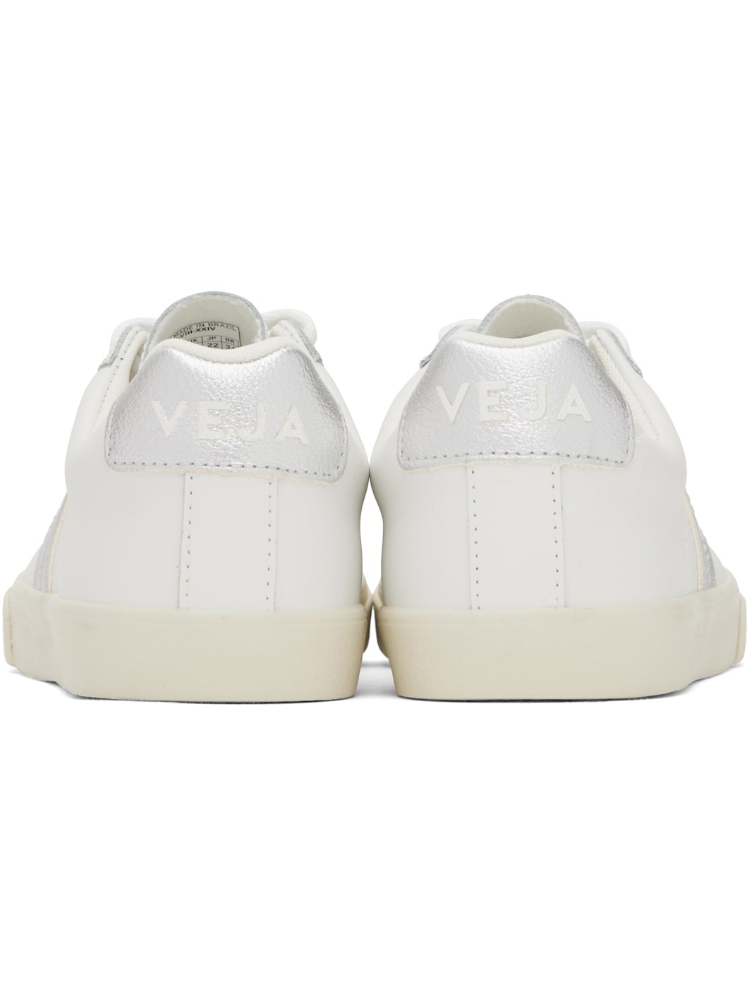 White & Silver Esplar Leather Sneakers - 2