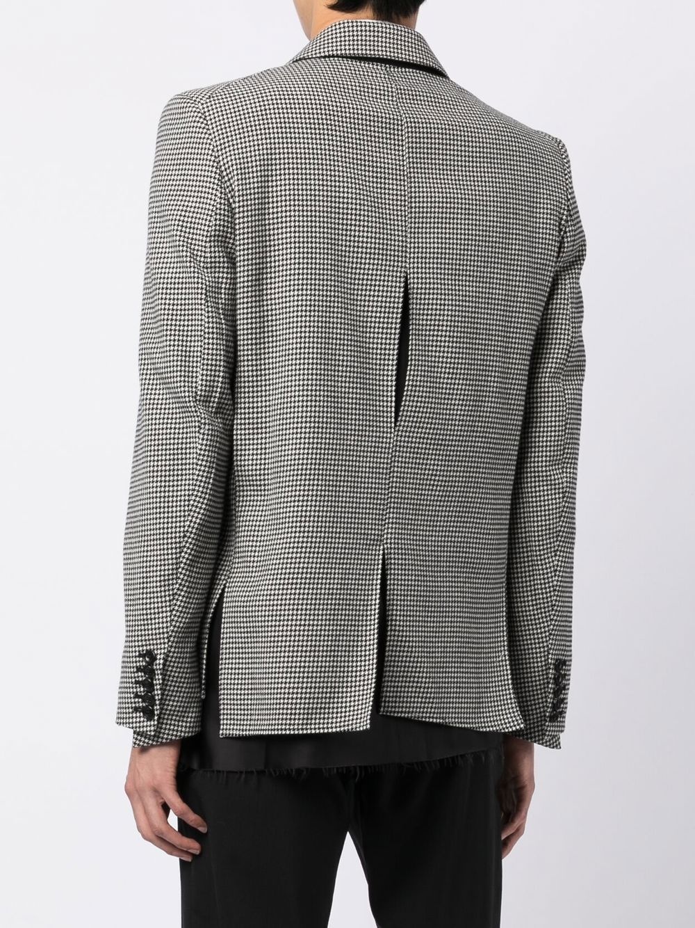 raw-cut asymmetric houndstooth blazer - 3