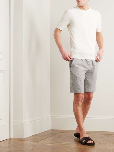 Loro Piana Straight-Leg Striped Wool-Blend Shorts outlook