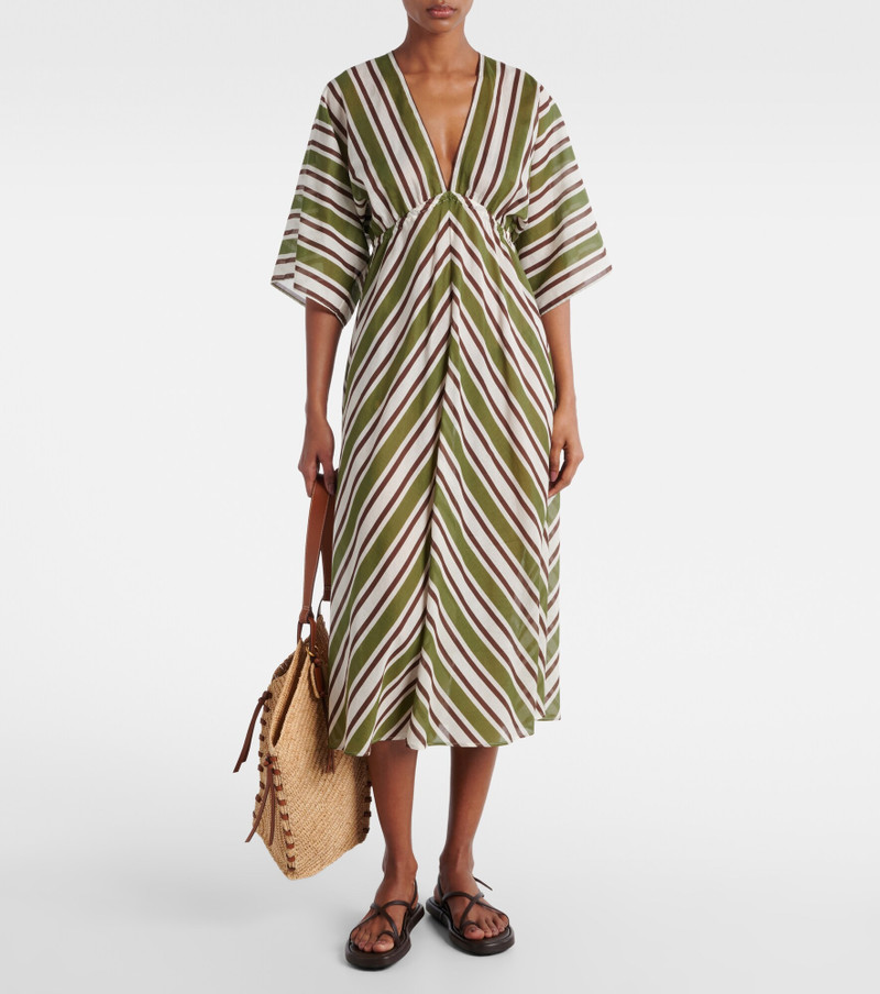 ERES Summer striped cotton voile kaftan outlook