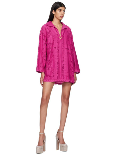 Valentino Pink Jacquard Minidress outlook