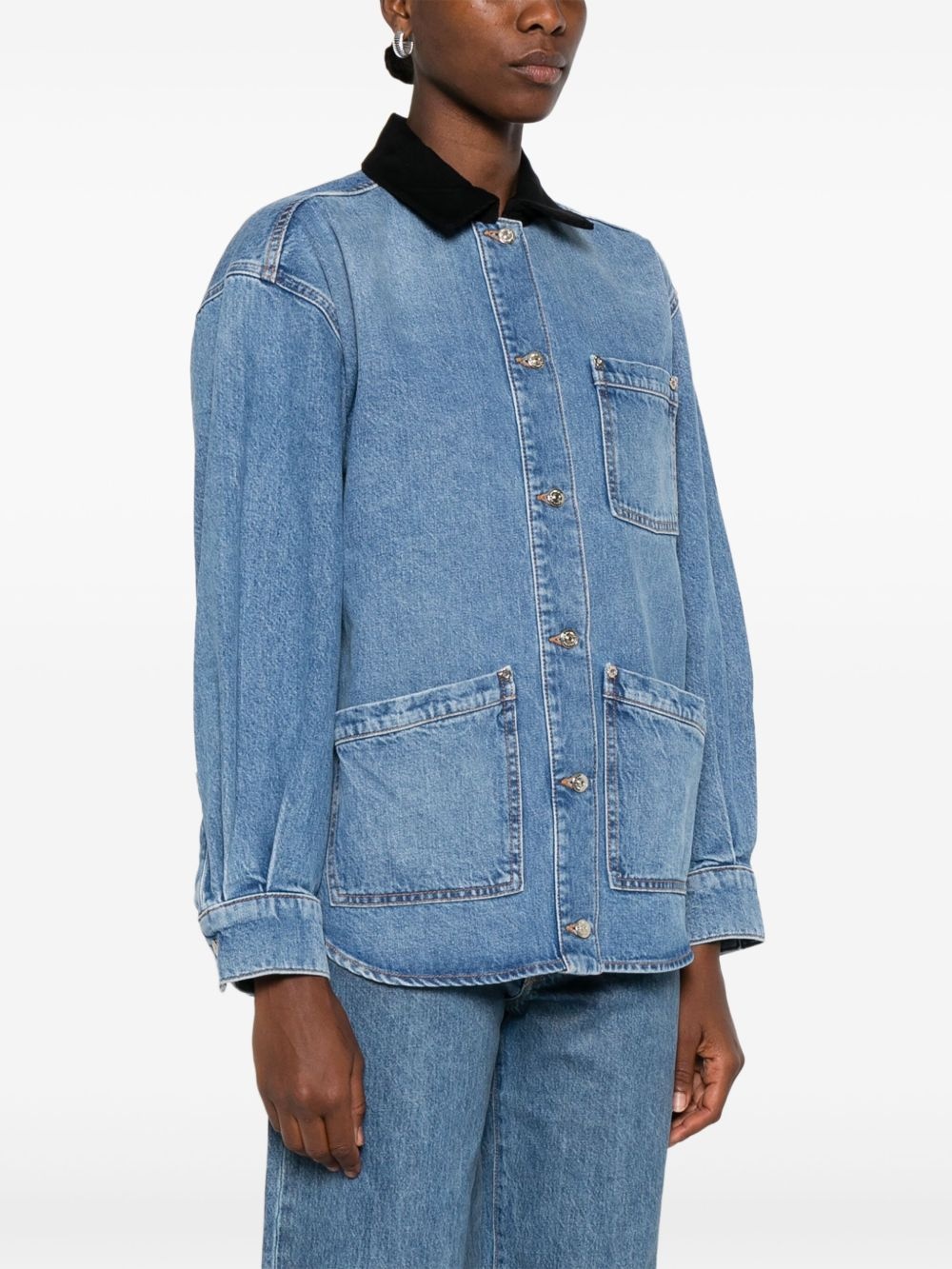 faded-effect denim jacket - 3