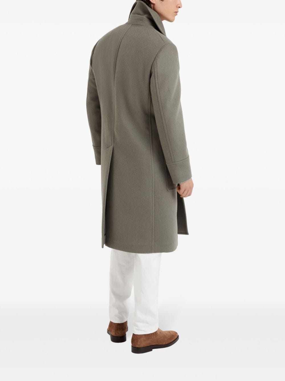 double-breasted wool coat - 3