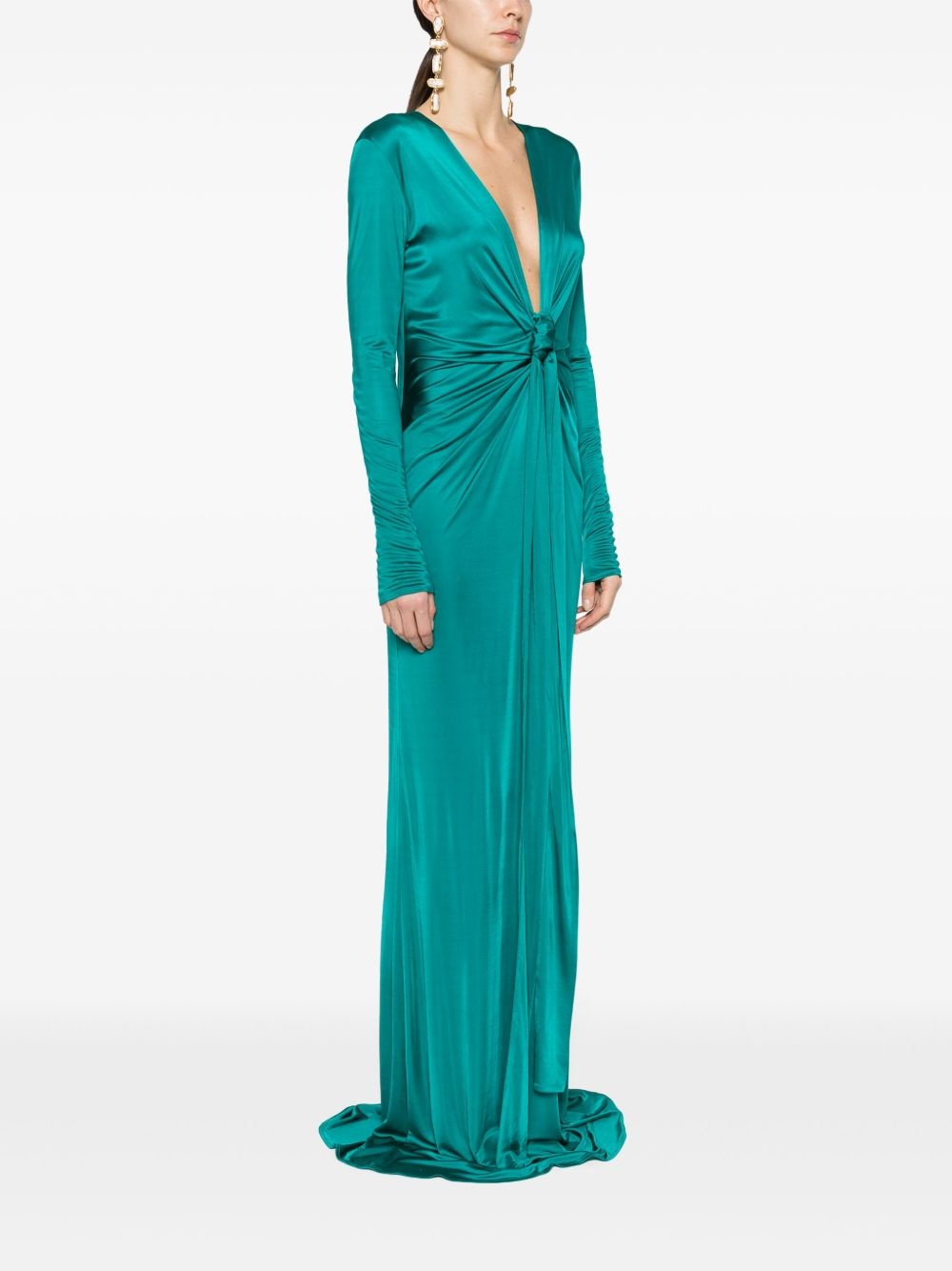 plunging concealedV-neck gown - 3