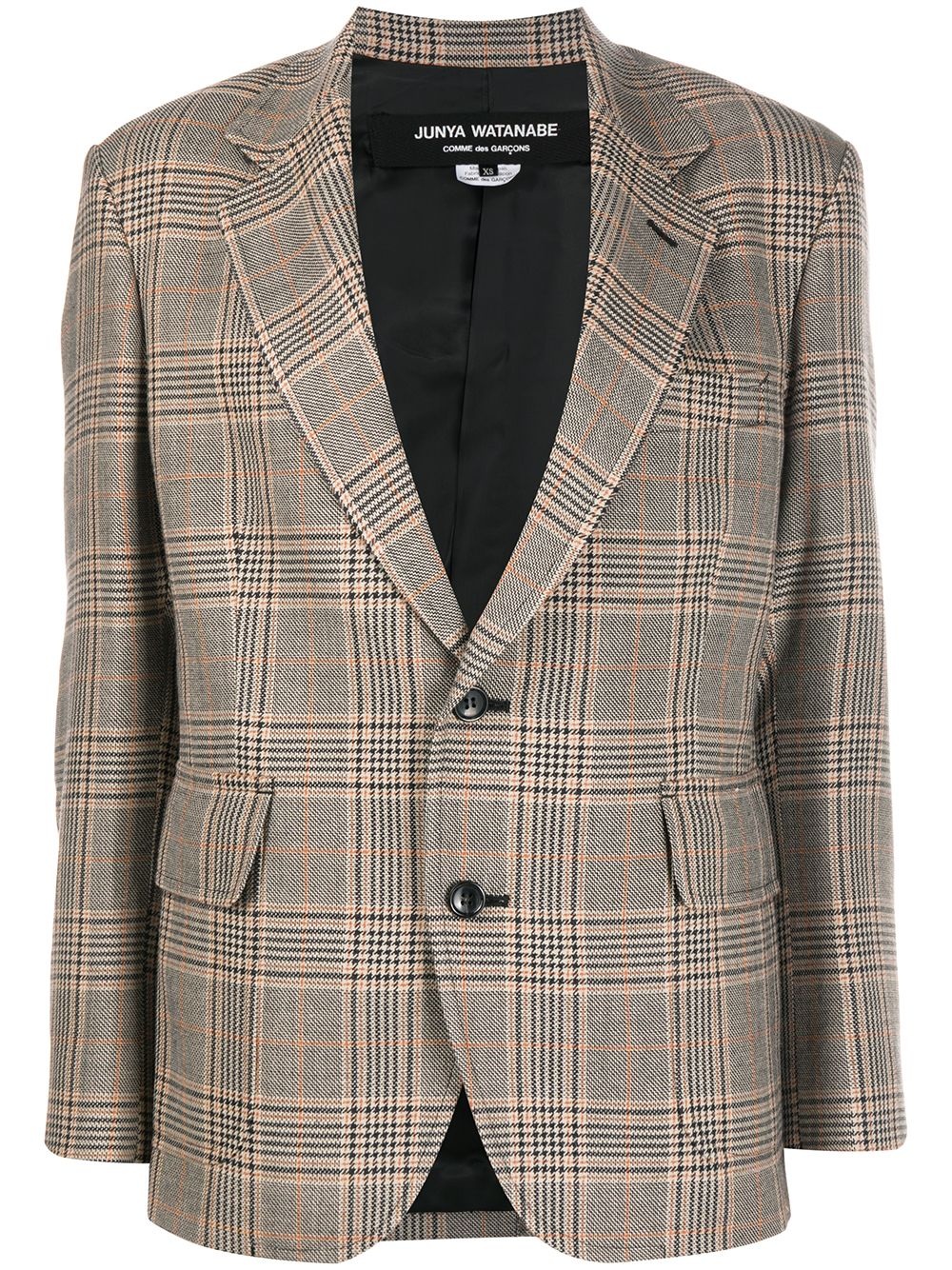 plaid pattern blazer - 1