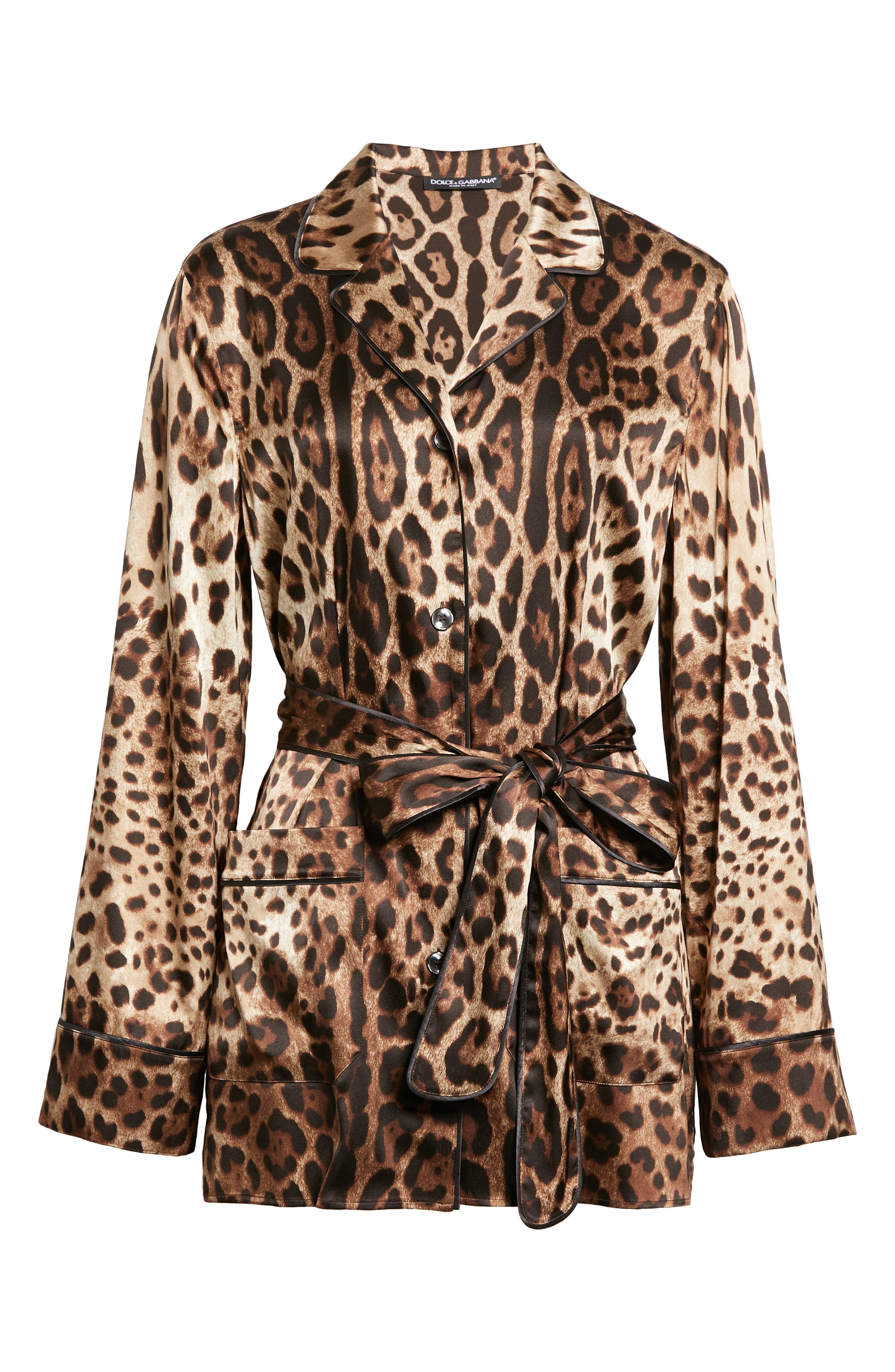 Leopard Print Satin Blouse - 6
